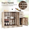 Miniatyrbillede 3 af 4: COSTWAY køkkenskænk - 3 låger og 2 skuffer - 110x40x78 CM - Lav skænk - Justerbar hylde - Stue, kontor og spisestue