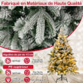 Miniatyrbillede 3 af 4: COSTWAY 136 cm LED kunstigt juletræ - Snehvide - 150 varme hvide lys - 384 PE og PVC grene - juledekoration Grön