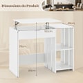 Miniatyrbillede 5 af 6: Computer Desk with Lift Top - COSTWAY - Hidden Compartment - 2 Open Storage Shelves - White
