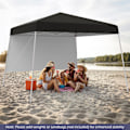 Miniatyrbillede 5 af 5: COSTWAY Pop-Up Telt Foldsbar 3 x 3 M med 1 Sidevæg - Solbeskyttelse UPF50+ - Bærbar Rygsæk til Camping, Sort