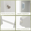 Pikkukuva 3 / 6: COSTWAY wc-istuin WC:n yläpuolella, 2 säädettävää hyllyä, kallistumaton, 75,5 x 20 x 110 cm, valkoinen Vit