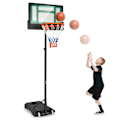Miniatyrbillede 1 af 4: COSTWAY Basketball Bøjle på hjul - Justerbar Højde 90-210 CM - PE panelstolpe - Vandfyldt, Sand - 3 år + - Grøn
