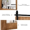 Miniatyrbillede 3 af 4: COSTWAY dekorativt vægspejl 56 x 76,5 (L x H) Rustik stil, vægdekoration til stue soveværelse Entré Brun