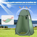 Miniatyrbillede 4 af 4: Bærbart pop-up campingbrusetelt-COSTWAY-120x120x190cm-1 person-lavet af polyester-bæretaske-4 søm inkluderet-grønt Grön