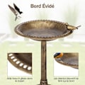 Miniatyrbillede 3 af 6: Fuglefoderstand COSTWAY - Højde 72CM - Diameter 51cm - Antik Bronze Design brons