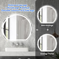 Miniatyrbillede 3 af 4: COSTWAY 60 x 54 cm Badeværelsesspejl, 3 farver, Hukommelsesfunktion, Touch Switch, Anti-dug funktion, White Edge