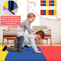Miniatyrbillede 2 af 6: COSTWAY Foldable Gym Mat - 180 x 60 x 5cm - 3 Fold with Handle - Hook and Loop Fasteners - Waterproof PU Filling EPE - Colorful