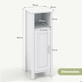 Miniatyrbillede 5 af 6: COSTWAY Badeværelsesskabe med Justerbar Hylde og Dør, Opbevaringsorganisator til Toilet 30 x 30 x 80 CM Hvid