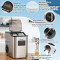 Miniatyrbild 3 av 4: COSTWAY Nugget Ice Maker 24kg/Dag 180W 2,5L vattenpåfyllning 2-vägs självrengörande LED Touch Control 24H Timer