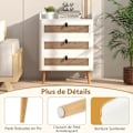 Miniatyrbillede 3 af 4: COSTWAY Sengebord med 3 Skuffer i Rattan, Moderne Sidebord, til Soveværelse, Stue, 60 x 40 x 75 cm Hvid