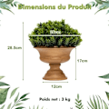 Miniatyrbillede 4 af 4: COSTWAY 4 kunstige planter i potte, falske grønne fyrrekogler dekoration til stue, kontor, soveværelse, indendørs