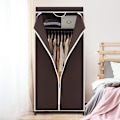 Miniatyrbillede 6 af 6: COSTWAY Stof Tøj Garderobe Opbevaringsskab 75 x 50 x 170 cm 2 hylder med non-woven betræk, kaffe