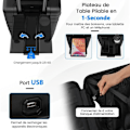 Miniatyrbillede 2 af 4: COSTWAY Håndbagage 20" med Rullehjul i PC med TSA-lås, med Sammenklappelig Støtte, USB-oplading, Flyrejser, Sort
