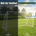 Miniatyrbillede 3 af 4: COSTWAY Fodboldmål 365x120x182 cm - PVC-ramme - Vandtæt PE-net - 6 jordspyd - Samling på 15 minutter - Børn, Voksne