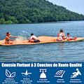 Pikkukuva 3 / 4: COSTWAY kelluva uima-altaan vesimatto 355 x 183 CM Heavy Duty XPE Foam kiinnityslaitteella ja solkihihnalla oranssi