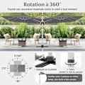 Miniatyrbild 2 av 4: COSTWAY 3 m fyrkantigt offset parasoll med tvärstångsbas, aluminium 360° roterbar lutande vev 8 ribbor, grå