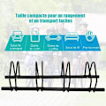 Miniatyrbillede 2 af 4: COSTWAY Cykelstativ til 4 Cykler i Stål, Fastgørelse til Gulv eller Væg 120x32.5x26CM, Velegnet til Udendørs Brug, Ruster ikke, Sort til Skole og Erh Svart