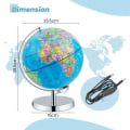 Miniatyrbillede 4 af 4: Terrestrial Globe 23 cm COSTWAY Lysende Dag & Nat Globe - lyser op med kortet over de 88 stjernebilleder, dekorativt. Kontor, Skole Blå