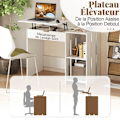 Miniatyrbillede 4 af 6: Computer Desk with Lift Top - COSTWAY - Hidden Compartment - 2 Open Storage Shelves - White
