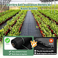 Miniatyrbillede 3 af 4: COSTWAY Mulch Cloth 50M x 1M-Ukrudtsbekæmpelse-Anti-UV-stof 60g-m2-med klar og lige ledelinje-sort Svart