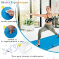 Miniatyrbillede 3 af 6: COSTWAY Foldbar gymnastikmåtte-180 x 60 x 5 cm-3 lag med håndtag-kroge- og løkkebefæstelser-vandtæt PU EPE-fyld-blå Blå