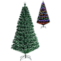 Miniatyrbillede 1 af 6: COSTWAY lysende juletræ 210 cm flerfarvet LED 8 variable tilstande, 6 farver 280 grene, glasfiber med stjernespids