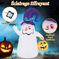 Miniatyrbillede 2 af 4: COSTWAY oppustelig Halloween-dekoration 180 cm, 5 dæmpbare LED-lys, sødt spøgelse med græskarlygte indendørs udendørs