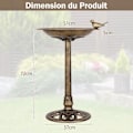 Miniatyrbillede 4 af 6: Fuglefoderstand COSTWAY - Højde 72CM - Diameter 51cm - Antik Bronze Design brons