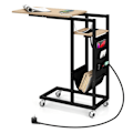 Miniatyrbillede 1 af 6: COSTWAY rullende C-formet sidebord med ladestation, med udtrækkelig bakke, opbevaringslomme, naturlig