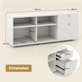 Miniatyrbillede 4 af 4: COSTWAY tv-skab til 49" med 2 skuffer, 4 rum, opbevaringsrum til stue, soveværelse, 108 x 39 x 50 cm Vit