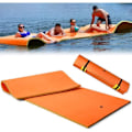 Pikkukuva 1 / 4: COSTWAY kelluva uima-altaan vesimatto 355 x 183 CM Heavy Duty XPE Foam kiinnityslaitteella ja solkihihnalla oranssi