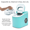 Miniatyrbild 4 av 4: COSTWAY Ice Maker 12KG/24H 9 iskuber per 6-13 min 2,2L tank 0,7kg isbricka med isskopa för Home Green