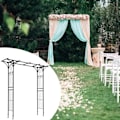 Miniatyrbild 1 av 4: COSTWAY Metal Garden Bröllopsbåge för klätterväxter 208 x 52 x 208 cm Pulverlackerad gör-det-själv-dekorationer Uteplats, Ceremoni