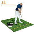 Miniatyrbillede 1 af 4: COSTWAY golfslagmåtte 152x117x3,2 cm - Syntetisk græs - 2 tee-positioner - 2 justeringspinde - 6 forborede tee-huller