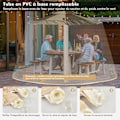 Miniatyrbillede 2 af 4: COSTWAY Cylindrisk Myggenet til Parasol/Telt 2,5-3M med 2 Døre Dobbelt Lynlås Justerbar Snoretræk Beige