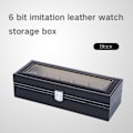 Miniatyrbillede 1 af 5: 6Grid Ur PU Læder Display Etui Opbevaring Smykkeskrin Armbånd Bakke Holder