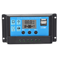Miniatyrbild 2 av 5: Solar Charge Controller LCD Dubbel USB PWM Cell Panel Regulator med Last Automatisk Identifiering 12V 24V 30A
