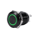 Miniatyrbillede 3 af 5: Bil 12mm LED Lys Momentary Trykknap Kontakt Toggle Sort Kabinet 2A