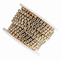 Miniatyrbild 1 av 5: SS16 5 yard/rulle Kristall Rhinestone Kedja DIY Mode Tät Kopp Kedja Gyllene Klädtillbehör