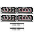 Miniatyrbillede 3 af 5: 4 Sæt 4 Cifret Digital Rør LED Display Board 7 Segmenter Ur Modul TM1637 0.56in Rød MRA041D