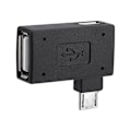 Miniatyrbild 3 av 5: 2 st USB 2.0 Honkontakt till Han Micro OTG Adapter Strömförsörjningsport 90 Grader Vänster 90 Grader Höger Vinklad