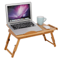 Miniatyrbillede 5 af 5: 1 stk. Justerbar Bambus Hylde Reol Kollegieværelse Seng Laptop Bord To Blomster Bog Læsebakke Stativ