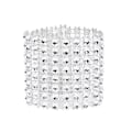 Miniatyrbilde 5 av 5: 50 stk. 8 Rader Stolsløyfe Serviettringer Diamant Mesh Bånd For Bryllup Jul Sølv