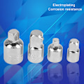 Miniatyrbilde 4 av 5: 4 stk. Sølv Krom Vanadium Stål Socket Adapter Reduksjoner 1/2\", 3/8\", 1/4\" Skiftenøkkel Adapter