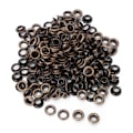 Miniatyrbillede 2 af 5: 100 stk. 5 mm messing dobbeltsidede øjer nitter grommet til bælte sko taske læderhåndværk bronze
