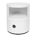 Miniatyrbillede 4 af 5: 2-lags moderne sengebord soveværelse sidebord multifunktionel rund opbevaringsenhed