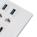 Miniatyrbillede 3 af 5: 6 Port Multimedie Vægplade 5Gbps 4K 60HZ HD Multimedie Interface Cat6 RJ45 USB3.0 Combo Vægplade Panel