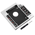 Miniatyrbild 3 av 5: 12,7 mm Aluminium SATA HDD SSD Kapsling Hårddiskfack Optisk DVD-adapter för Laptop