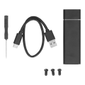Miniatyrbild 2 av 5: USB C SSD-hölje M.2 NGFF Hög Hastighetsöverföring USB3.0 5Gbps USB 3.1 10Gbps Typ C Metall SSD-hölje för Dator Svart