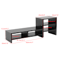 Miniatyrbillede 4 af 5: Computer Laptop Skærm Riser Stand Desktop Opbevaringsorganisator 3-lags Hylde (Sort Valnød)